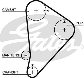 Timing belt GATES 5044 TOYOTA CRESSIDA